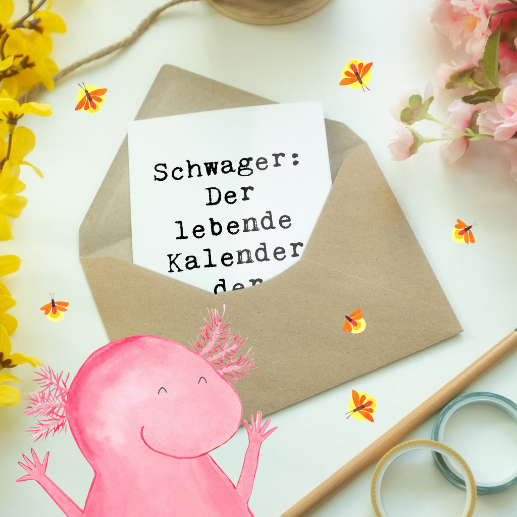 Grußkarte Kalender Schwager Grußkarte, Klappkarte, Einladungskarte, Glückwunschkarte, Hochzeitskarte, Geburtstagskarte, Karte