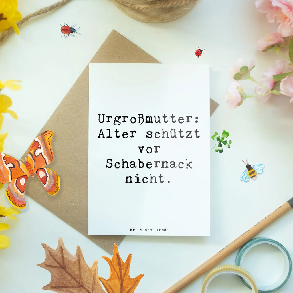 Grußkarte Spruch Urgroßmutter Schabernack Grußkarte, Klappkarte, Einladungskarte, Glückwunschkarte, Hochzeitskarte, Geburtstagskarte, Karte, Ansichtskarten, Familie, Vatertag, Muttertag, Bruder, Schwester, Mama, Papa, Oma, Opa