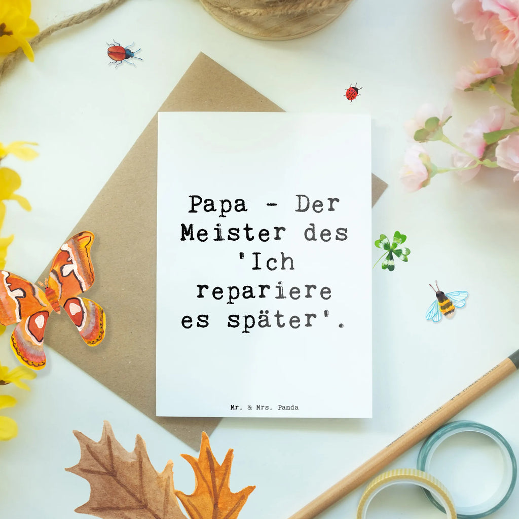 Grußkarte Spruch Papa Meister Grußkarte, Klappkarte, Einladungskarte, Glückwunschkarte, Hochzeitskarte, Geburtstagskarte, Karte, Ansichtskarten, Familie, Vatertag, Muttertag, Bruder, Schwester, Mama, Papa, Oma, Opa