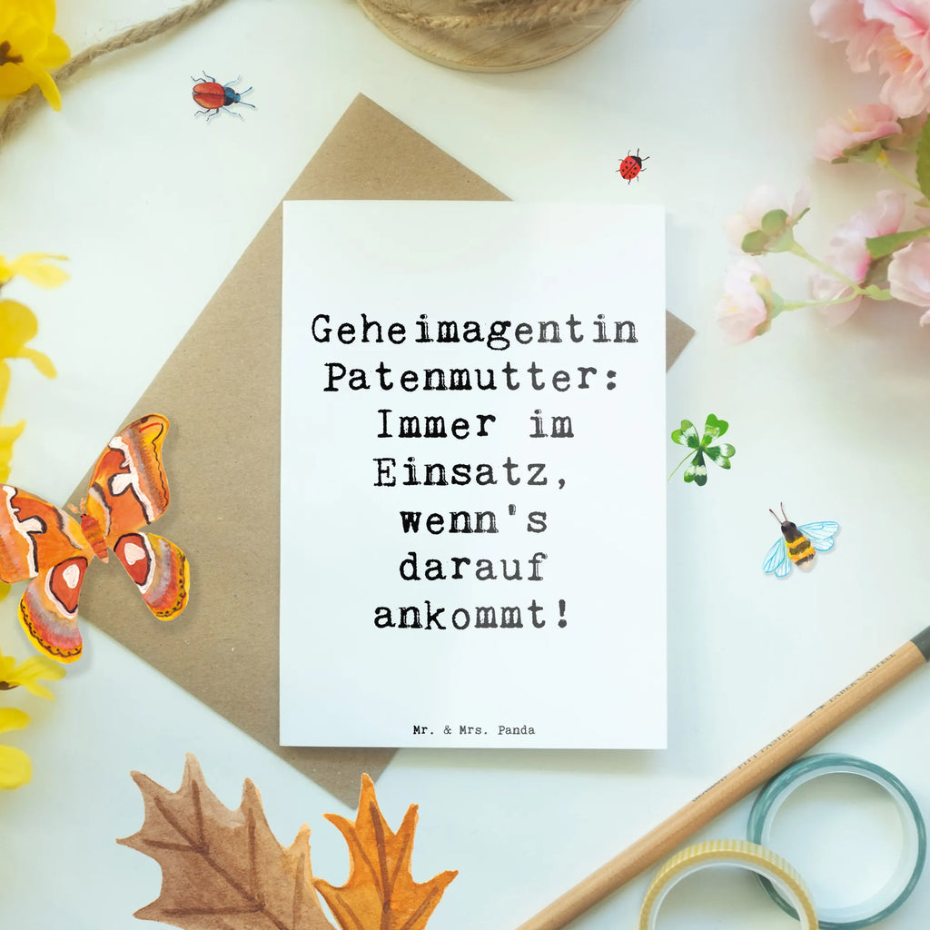 Grußkarte Spruch Geheimagentin Patenmutter Grußkarte, Klappkarte, Einladungskarte, Glückwunschkarte, Hochzeitskarte, Geburtstagskarte, Karte, Ansichtskarten, Familie, Vatertag, Muttertag, Bruder, Schwester, Mama, Papa, Oma, Opa