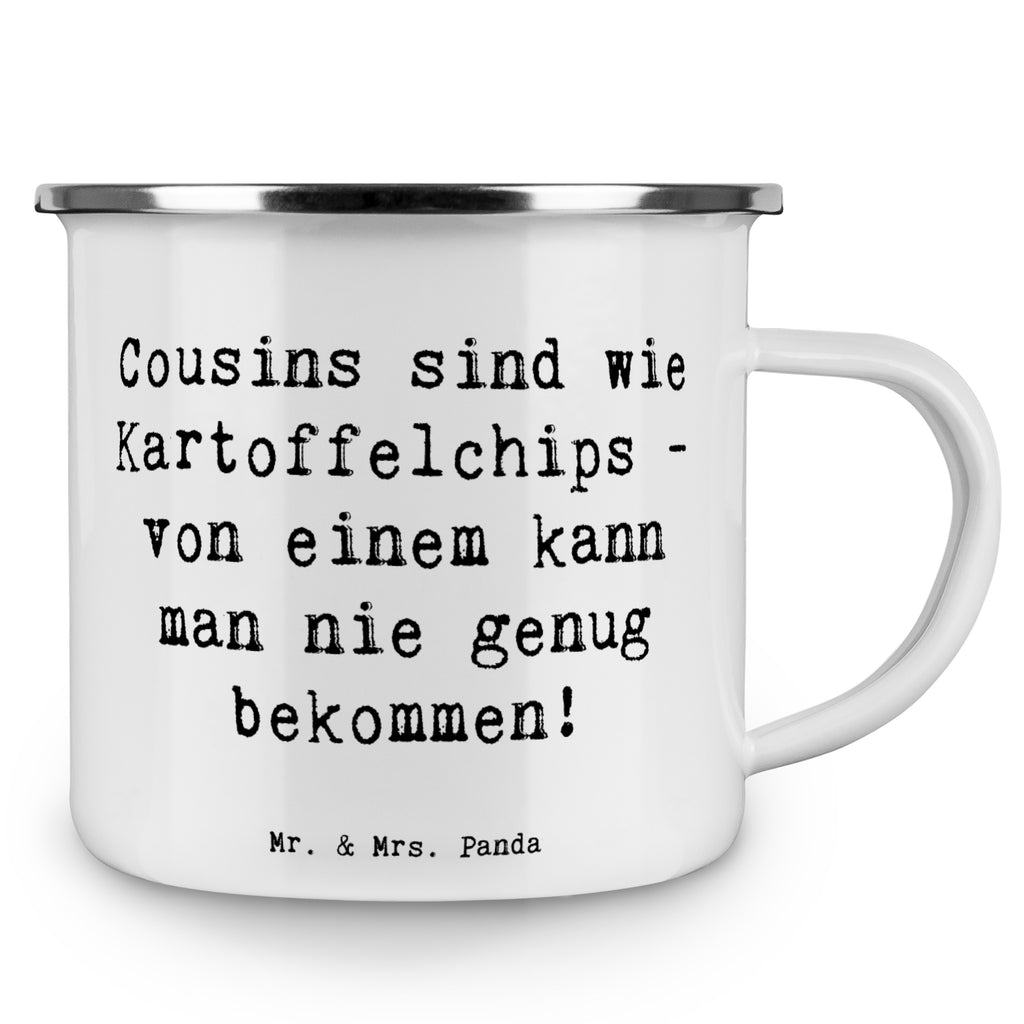 Camping Emaille Tasse Cousin Chips Campingtasse, Trinkbecher, Metalltasse, Outdoor Tasse, Emaille Trinkbecher, Blechtasse Outdoor, Emaille Campingbecher, Edelstahl Trinkbecher, Metalltasse für Camping, Kaffee Blechtasse, Camping Tasse Metall