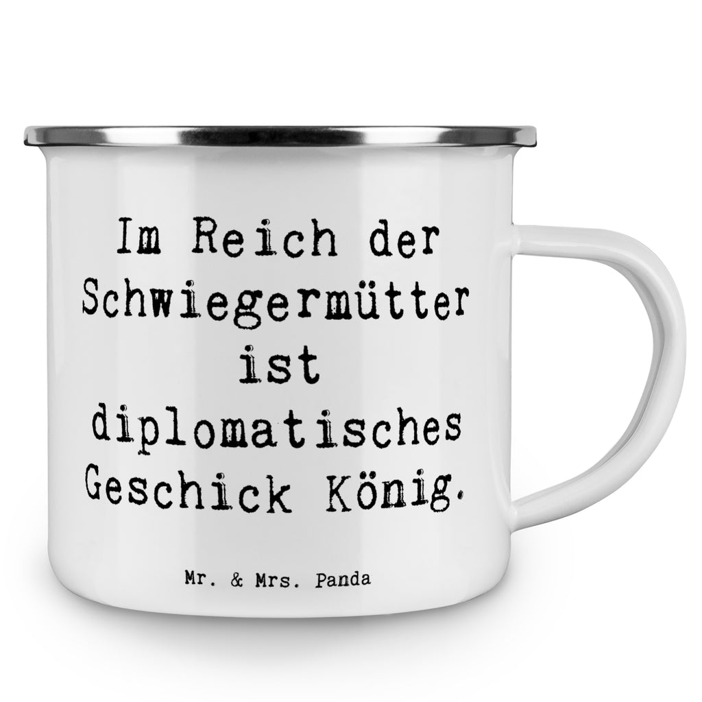 Camping Emaille Tasse Diplomatie Schwiegermutter Campingtasse, Trinkbecher, Metalltasse, Outdoor Tasse, Emaille Trinkbecher, Blechtasse Outdoor, Emaille Campingbecher, Edelstahl Trinkbecher, Metalltasse für Camping, Kaffee Blechtasse, Camping Tasse Metall