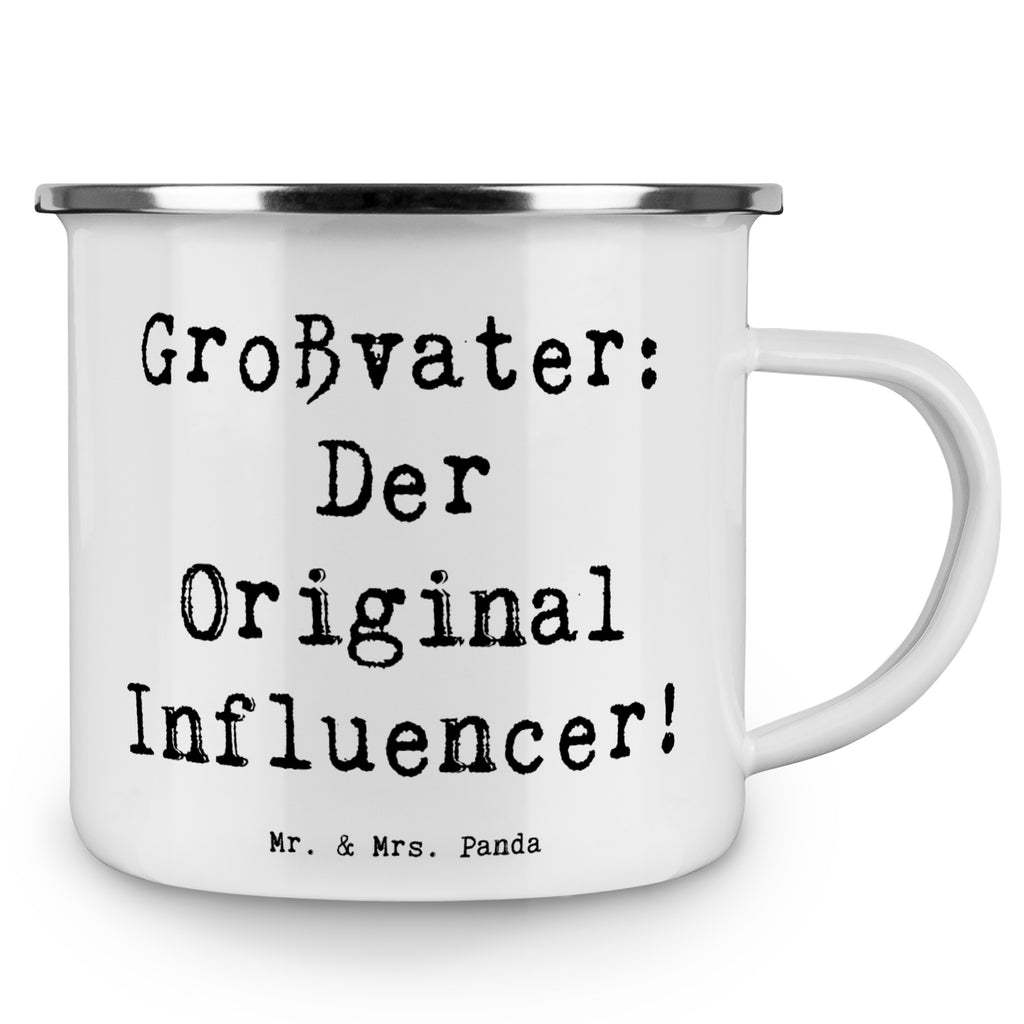 Camping Emaille Tasse Großvater Influencer Campingtasse, Trinkbecher, Metalltasse, Outdoor Tasse, Emaille Trinkbecher, Blechtasse Outdoor, Emaille Campingbecher, Edelstahl Trinkbecher, Metalltasse für Camping, Kaffee Blechtasse, Camping Tasse Metall