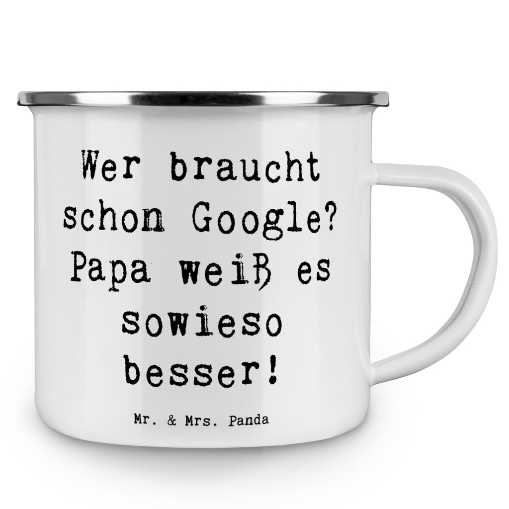 Camping Emaille Tasse Papa Wissensquelle Campingtasse, Trinkbecher, Metalltasse, Outdoor Tasse, Emaille Trinkbecher, Blechtasse Outdoor, Emaille Campingbecher, Edelstahl Trinkbecher, Metalltasse für Camping, Kaffee Blechtasse, Camping Tasse Metall