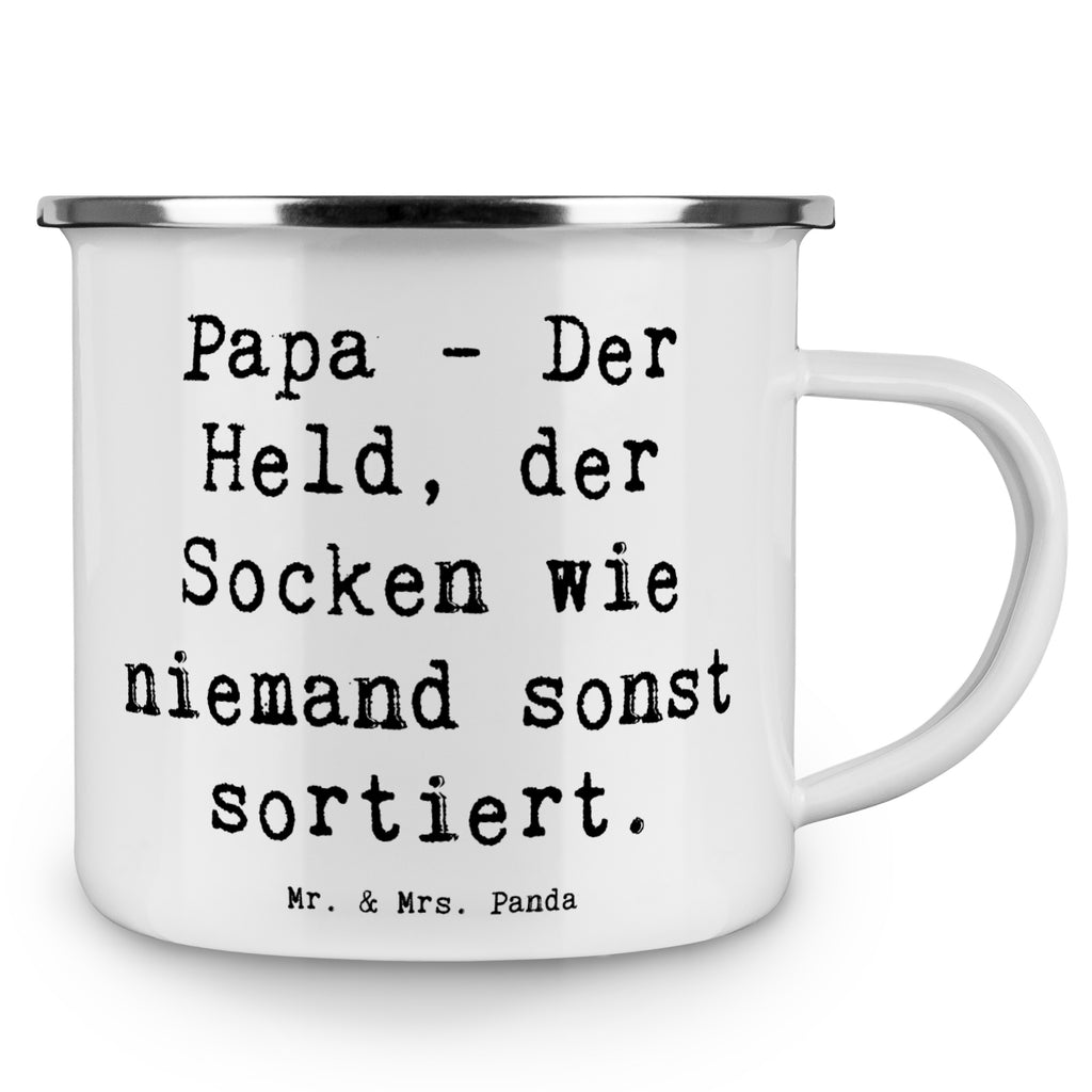 Camping Emaille Tasse Papa Sockenheld Campingtasse, Trinkbecher, Metalltasse, Outdoor Tasse, Emaille Trinkbecher, Blechtasse Outdoor, Emaille Campingbecher, Edelstahl Trinkbecher, Metalltasse für Camping, Kaffee Blechtasse, Camping Tasse Metall