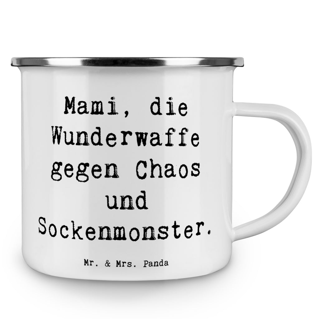 Camping Emaille Tasse Mami Wunderwaffe Campingtasse, Trinkbecher, Metalltasse, Outdoor Tasse, Emaille Trinkbecher, Blechtasse Outdoor, Emaille Campingbecher, Edelstahl Trinkbecher, Metalltasse für Camping, Kaffee Blechtasse, Camping Tasse Metall