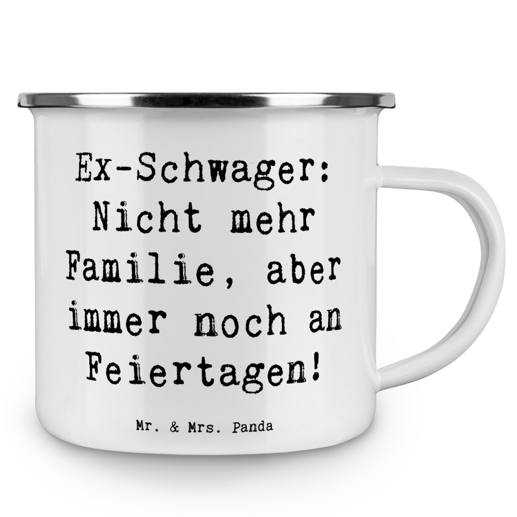 Camping Emaille Tasse Ex-Schwager: Nicht mehr Familie, aber immer noch an Feiertagen! Campingtasse, Trinkbecher, Metalltasse, Outdoor Tasse, Emaille Trinkbecher, Blechtasse Outdoor, Emaille Campingbecher, Edelstahl Trinkbecher, Metalltasse für Camping, Kaffee Blechtasse, Camping Tasse Metall