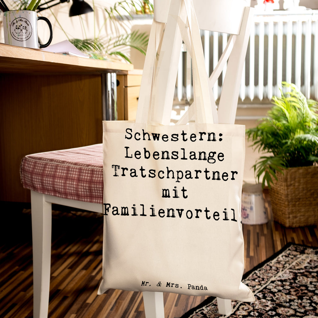 Tragetasche Spruch Schwestern Tratschpartner Beuteltasche, Beutel, Einkaufstasche, Jutebeutel, Stoffbeutel, Tasche, Shopper, Umhängetasche, Strandtasche, Schultertasche, Stofftasche, Tragetasche, Badetasche, Jutetasche, Einkaufstüte, Laptoptasche, Familie, Vatertag, Muttertag, Bruder, Schwester, Mama, Papa, Oma, Opa