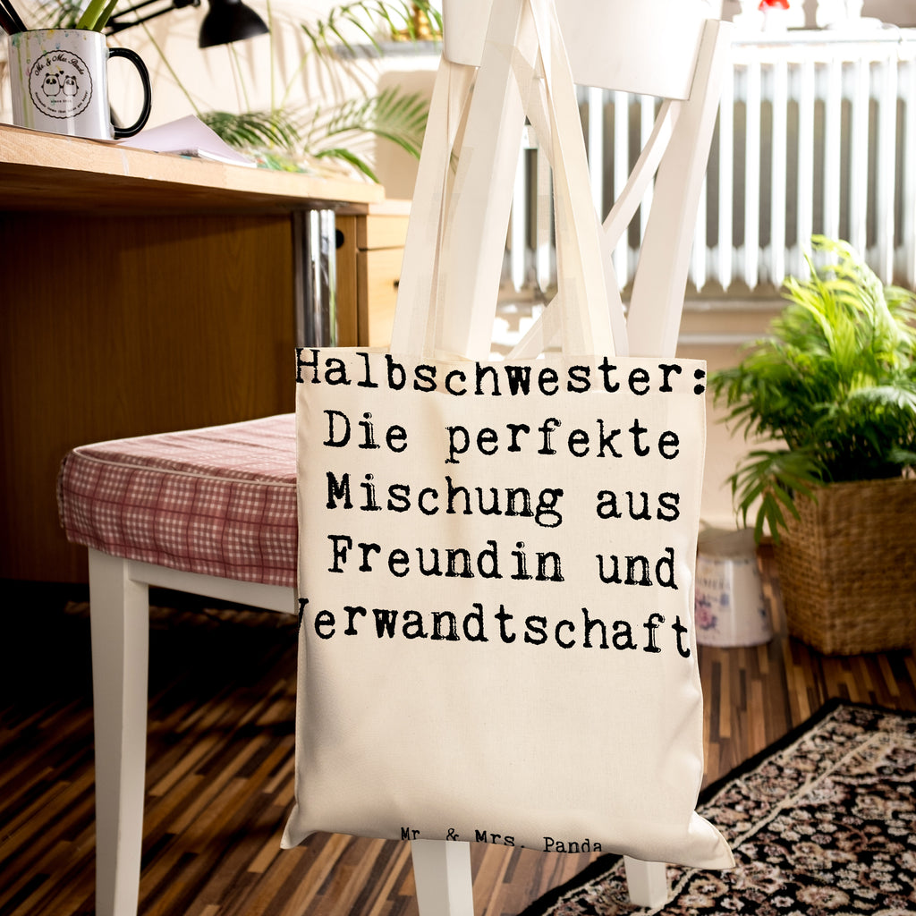 Tragetasche Spruch Halbschwester Glück Beuteltasche, Beutel, Einkaufstasche, Jutebeutel, Stoffbeutel, Tasche, Shopper, Umhängetasche, Strandtasche, Schultertasche, Stofftasche, Tragetasche, Badetasche, Jutetasche, Einkaufstüte, Laptoptasche, Familie, Vatertag, Muttertag, Bruder, Schwester, Mama, Papa, Oma, Opa