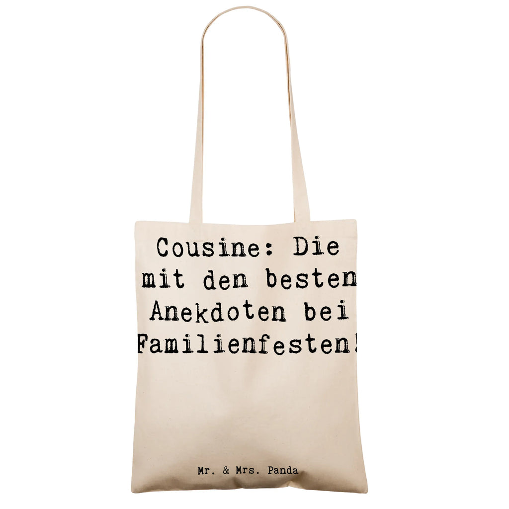 Tragetasche Spruch Cousine Anekdoten Beuteltasche, Beutel, Einkaufstasche, Jutebeutel, Stoffbeutel, Tasche, Shopper, Umhängetasche, Strandtasche, Schultertasche, Stofftasche, Tragetasche, Badetasche, Jutetasche, Einkaufstüte, Laptoptasche, Familie, Vatertag, Muttertag, Bruder, Schwester, Mama, Papa, Oma, Opa