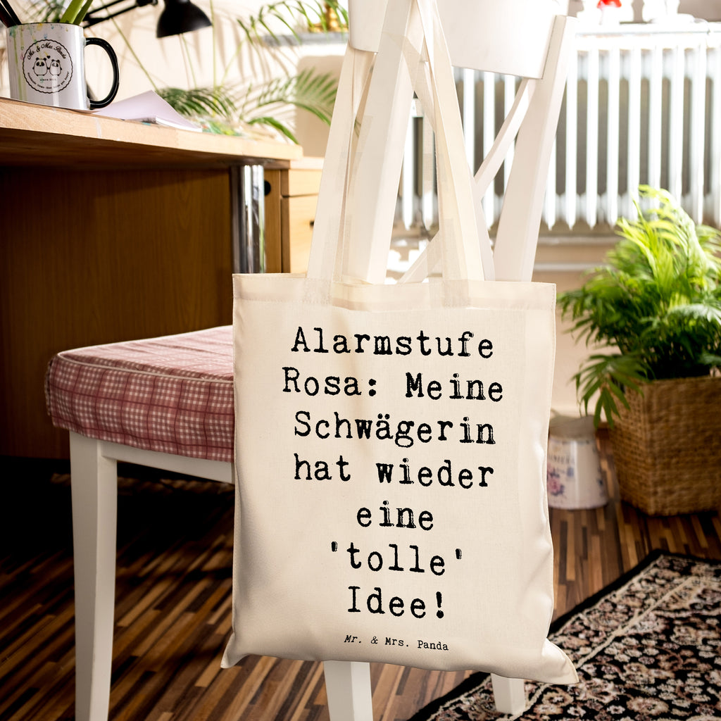 Tragetasche Schwägerin Alarmstufe Beuteltasche, Beutel, Einkaufstasche, Jutebeutel, Stoffbeutel