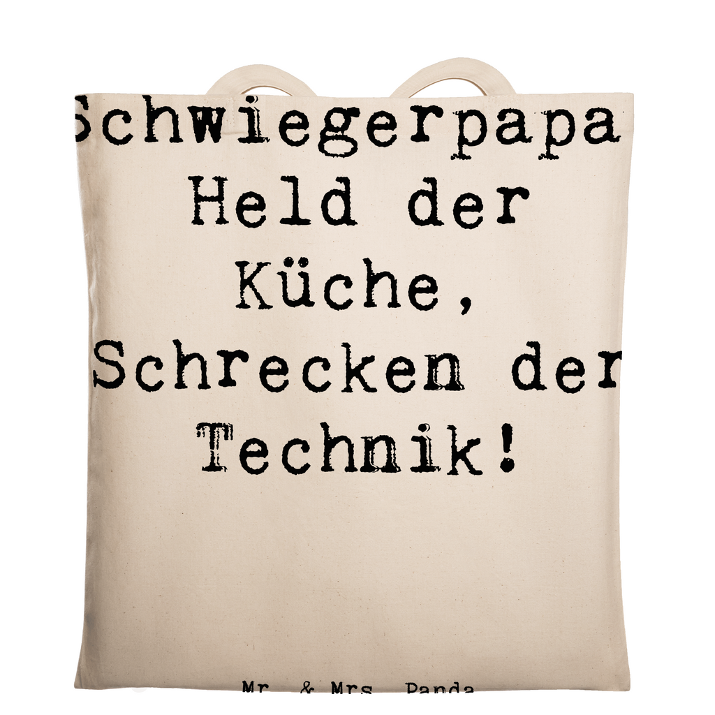 Tragetasche Schwiegerpapa Küchenheld Beuteltasche, Beutel, Einkaufstasche, Jutebeutel, Stoffbeutel, Familie, Vatertag, Muttertag, Bruder, Schwester, Mama, Papa, Oma, Opa