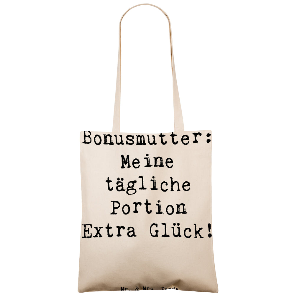 Tragetasche Spruch Bonusmutter Glück Beuteltasche, Beutel, Einkaufstasche, Jutebeutel, Stoffbeutel, Tasche, Shopper, Umhängetasche, Strandtasche, Schultertasche, Stofftasche, Tragetasche, Badetasche, Jutetasche, Einkaufstüte, Laptoptasche, Familie, Vatertag, Muttertag, Bruder, Schwester, Mama, Papa, Oma, Opa