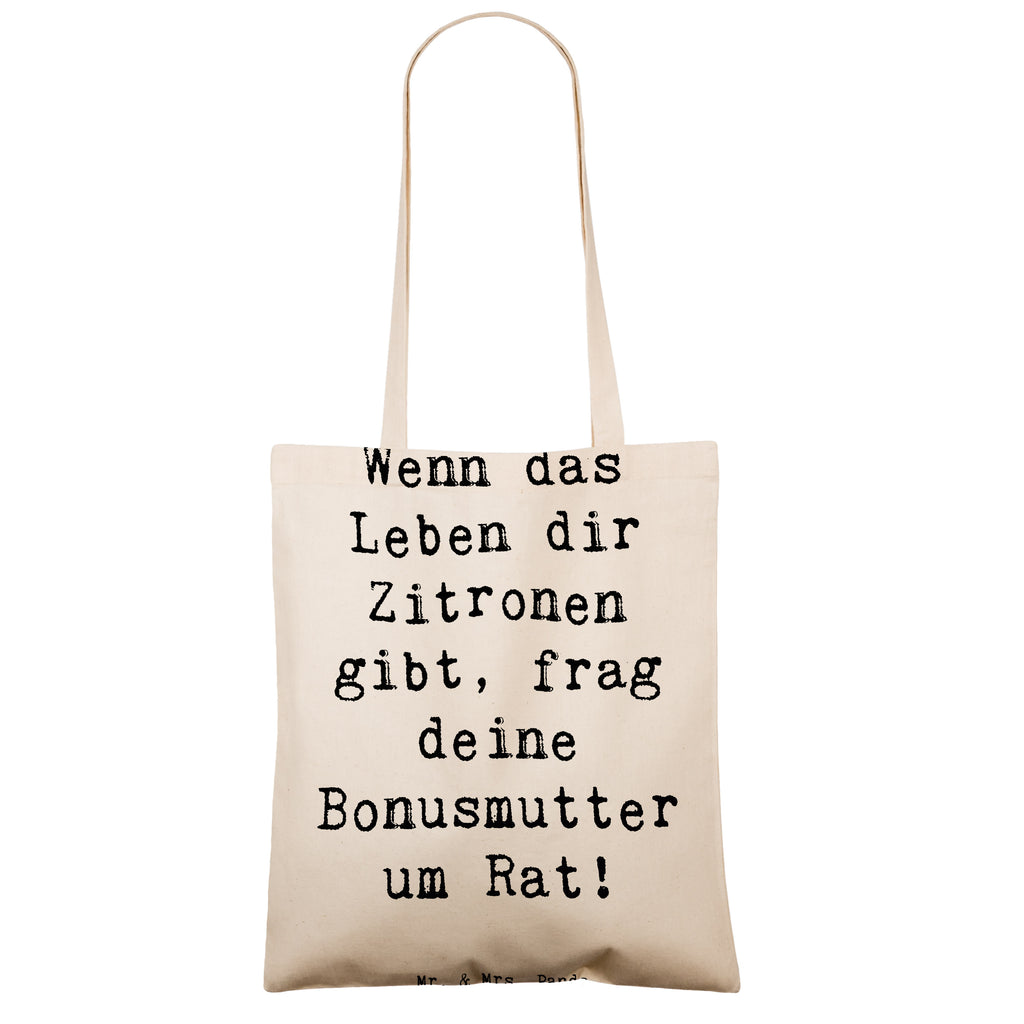 Tragetasche Spruch Rat bei Bonusmutter Beuteltasche, Beutel, Einkaufstasche, Jutebeutel, Stoffbeutel, Tasche, Shopper, Umhängetasche, Strandtasche, Schultertasche, Stofftasche, Tragetasche, Badetasche, Jutetasche, Einkaufstüte, Laptoptasche, Familie, Vatertag, Muttertag, Bruder, Schwester, Mama, Papa, Oma, Opa