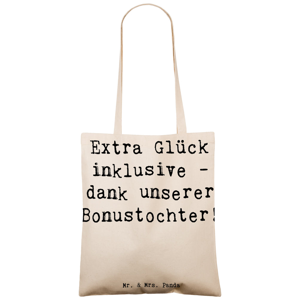 Tragetasche Spruch Bonustochter Glück Beuteltasche, Beutel, Einkaufstasche, Jutebeutel, Stoffbeutel, Tasche, Shopper, Umhängetasche, Strandtasche, Schultertasche, Stofftasche, Tragetasche, Badetasche, Jutetasche, Einkaufstüte, Laptoptasche, Familie, Vatertag, Muttertag, Bruder, Schwester, Mama, Papa, Oma, Opa