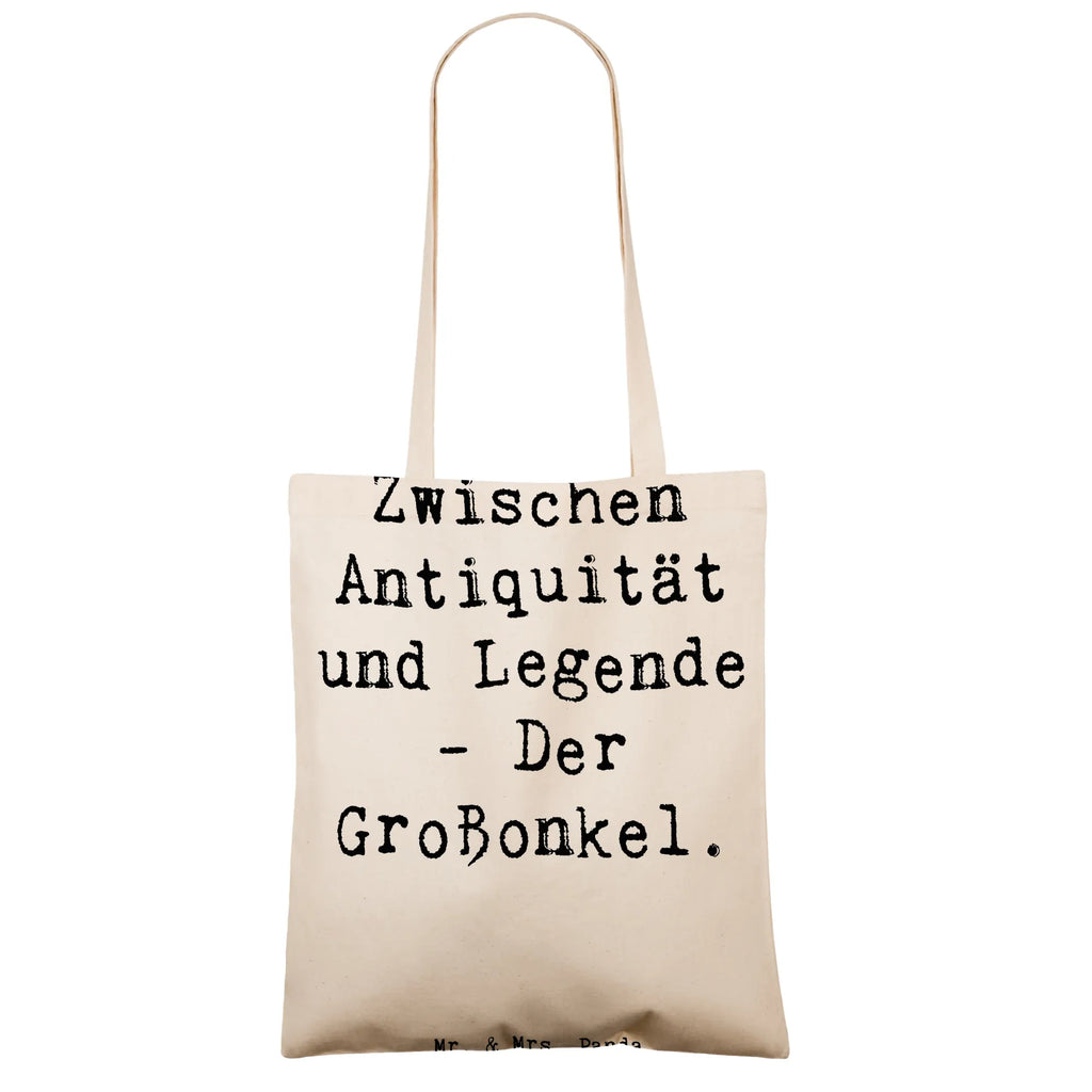 Tragetasche Spruch Zwischen Antiquität und Legende - Der Großonkel. Beuteltasche, Beutel, Einkaufstasche, Jutebeutel, Stoffbeutel, Tasche, Shopper, Umhängetasche, Strandtasche, Schultertasche, Stofftasche, Tragetasche, Badetasche, Jutetasche, Einkaufstüte, Laptoptasche, Familie, Vatertag, Muttertag, Bruder, Schwester, Mama, Papa, Oma, Opa