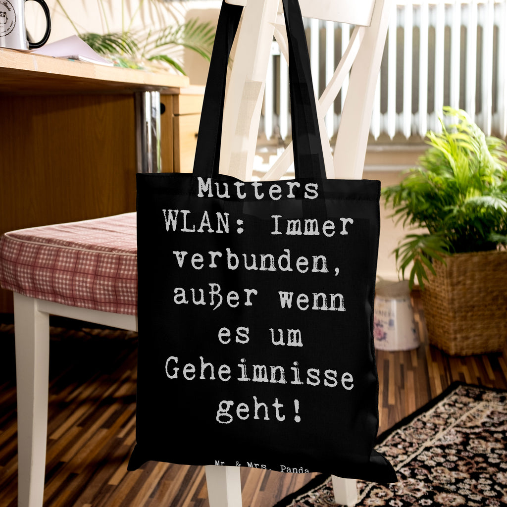 Tragetasche Spruch Mutters WLAN Beuteltasche, Beutel, Einkaufstasche, Jutebeutel, Stoffbeutel, Tasche, Shopper, Umhängetasche, Strandtasche, Schultertasche, Stofftasche, Tragetasche, Badetasche, Jutetasche, Einkaufstüte, Laptoptasche, Familie, Vatertag, Muttertag, Bruder, Schwester, Mama, Papa, Oma, Opa