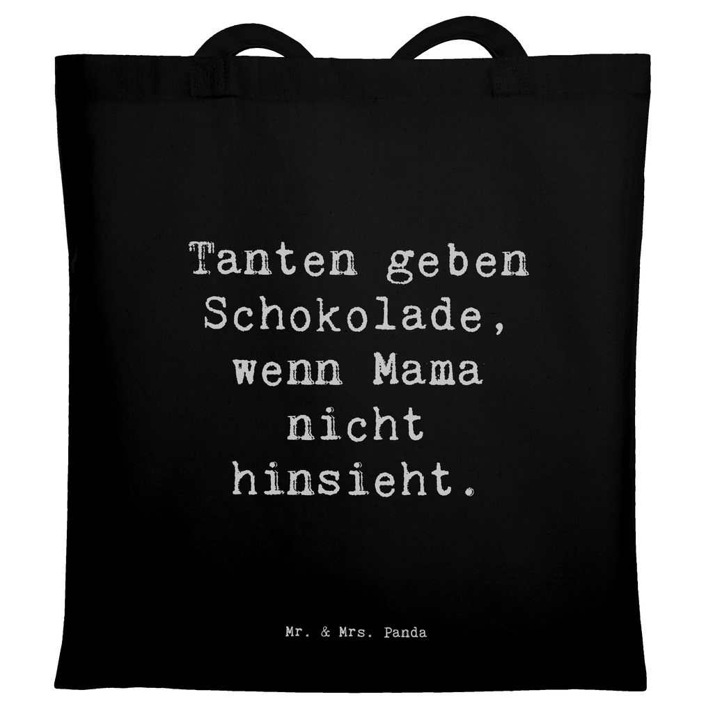 Tragetasche Spruch Tanten geben Schokolade, wenn Mama nicht hinsieht. Beuteltasche, Beutel, Einkaufstasche, Jutebeutel, Stoffbeutel, Tasche, Shopper, Umhängetasche, Strandtasche, Schultertasche, Stofftasche, Tragetasche, Badetasche, Jutetasche, Einkaufstüte, Laptoptasche, Familie, Vatertag, Muttertag, Bruder, Schwester, Mama, Papa, Oma, Opa