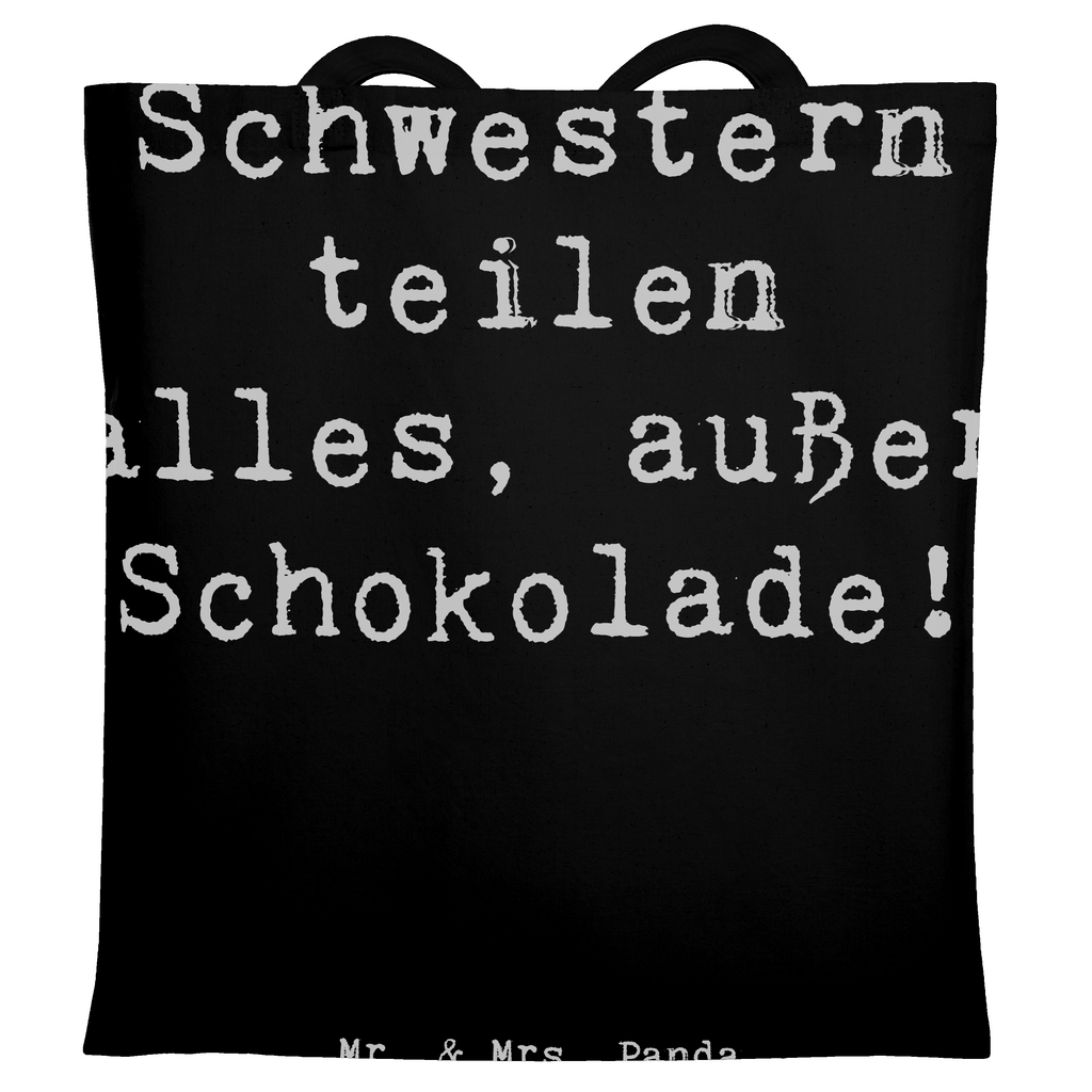 Tragetasche Schwestern Schokoladenteiler Beuteltasche, Beutel, Einkaufstasche, Jutebeutel, Stoffbeutel, Familie, Vatertag, Muttertag, Bruder, Schwester, Mama, Papa, Oma, Opa