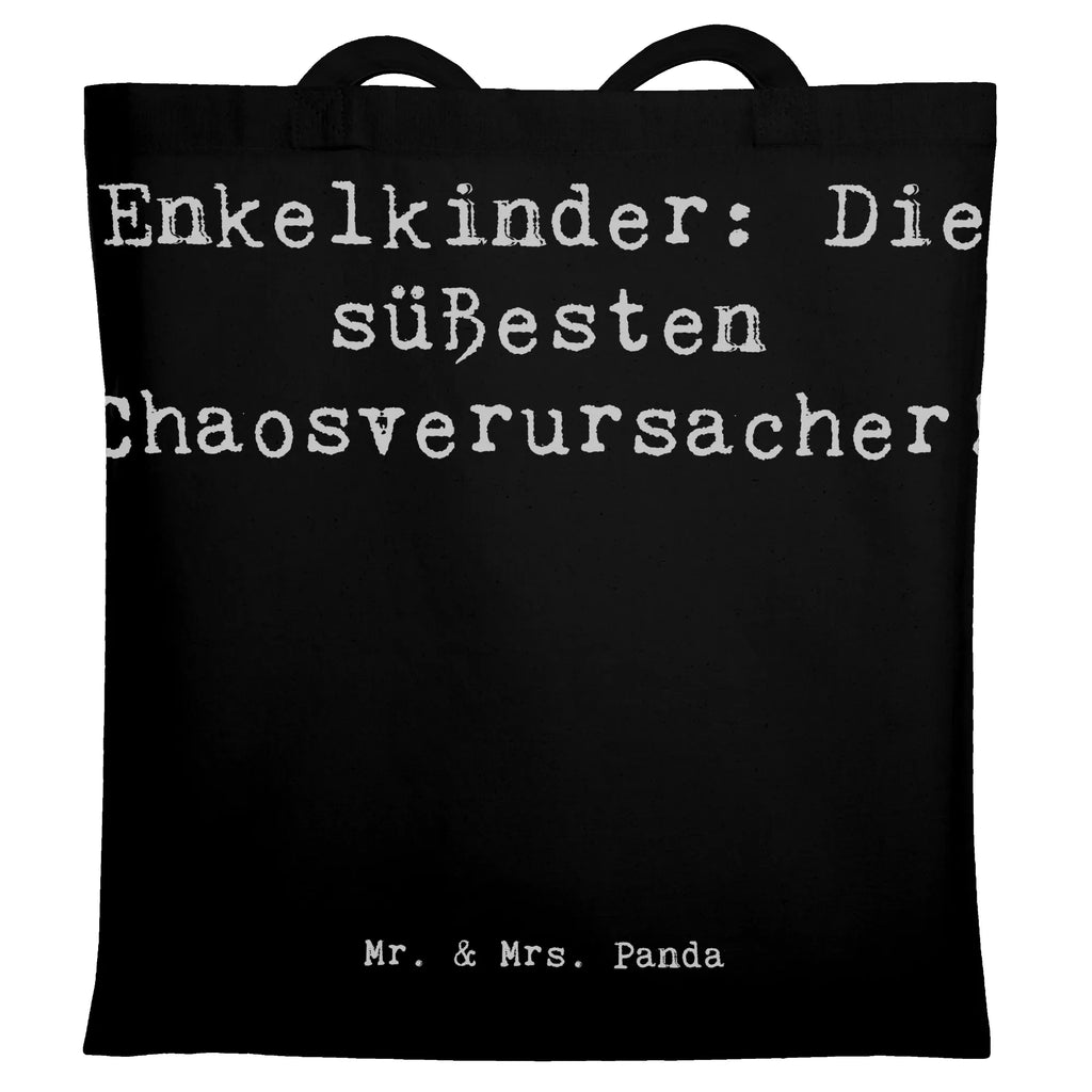 Tragetasche Spruch Enkelkinder: Die süßesten Chaosverursacher! Beuteltasche, Beutel, Einkaufstasche, Jutebeutel, Stoffbeutel, Tasche, Shopper, Umhängetasche, Strandtasche, Schultertasche, Stofftasche, Tragetasche, Badetasche, Jutetasche, Einkaufstüte, Laptoptasche, Familie, Vatertag, Muttertag, Bruder, Schwester, Mama, Papa, Oma, Opa