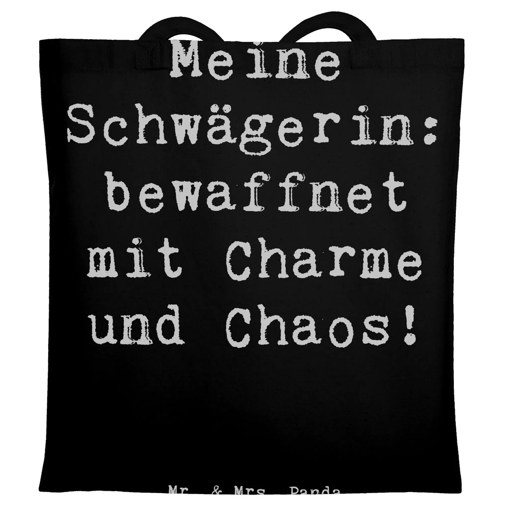 Tragetasche Spruch Schwägerin Charmant Chaos Beuteltasche, Beutel, Einkaufstasche, Jutebeutel, Stoffbeutel, Tasche, Shopper, Umhängetasche, Strandtasche, Schultertasche, Stofftasche, Tragetasche, Badetasche, Jutetasche, Einkaufstüte, Laptoptasche, Familie, Vatertag, Muttertag, Bruder, Schwester, Mama, Papa, Oma, Opa