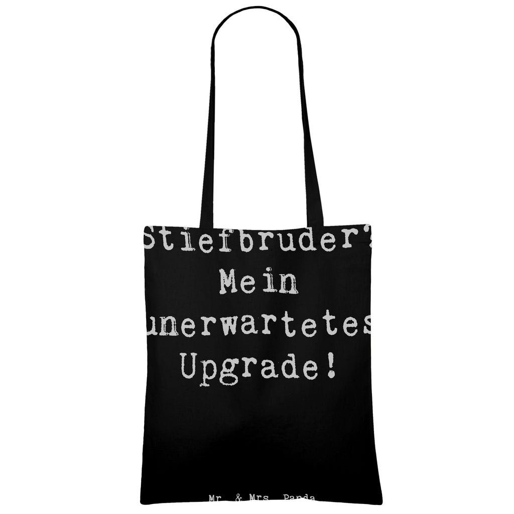 Tragetasche Spruch Stiefbruder Upgrade Beuteltasche, Beutel, Einkaufstasche, Jutebeutel, Stoffbeutel, Tasche, Shopper, Umhängetasche, Strandtasche, Schultertasche, Stofftasche, Tragetasche, Badetasche, Jutetasche, Einkaufstüte, Laptoptasche, Familie, Vatertag, Muttertag, Bruder, Schwester, Mama, Papa, Oma, Opa