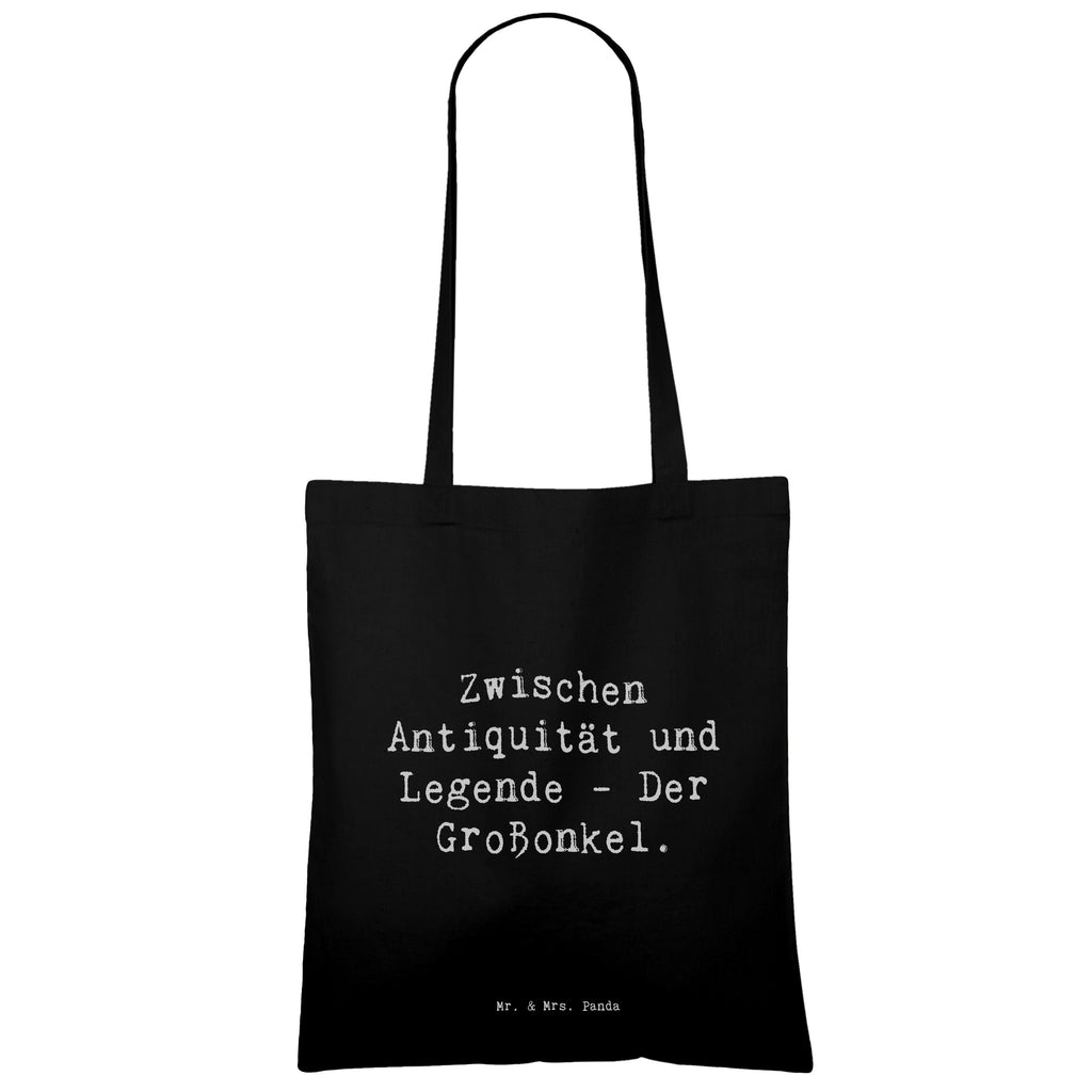 Tragetasche Spruch Zwischen Antiquität und Legende - Der Großonkel. Beuteltasche, Beutel, Einkaufstasche, Jutebeutel, Stoffbeutel, Tasche, Shopper, Umhängetasche, Strandtasche, Schultertasche, Stofftasche, Tragetasche, Badetasche, Jutetasche, Einkaufstüte, Laptoptasche, Familie, Vatertag, Muttertag, Bruder, Schwester, Mama, Papa, Oma, Opa