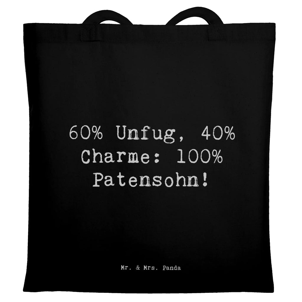 Tragetasche Spruch Patensohn Charme Beuteltasche, Beutel, Einkaufstasche, Jutebeutel, Stoffbeutel, Tasche, Shopper, Umhängetasche, Strandtasche, Schultertasche, Stofftasche, Tragetasche, Badetasche, Jutetasche, Einkaufstüte, Laptoptasche, Familie, Vatertag, Muttertag, Bruder, Schwester, Mama, Papa, Oma, Opa