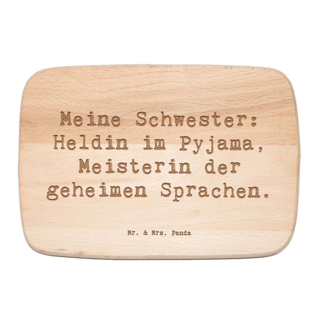 Frühstücksbrett Meine Schwester: Heldin im Pyjama, Meisterin der geheimen Sprachen. Frühstücksbrett, Holzbrett, Schneidebrett, Schneidebrett Holz, Frühstücksbrettchen, Küchenbrett, Familie, Vatertag, Muttertag, Bruder, Schwester, Mama, Papa, Oma, Opa