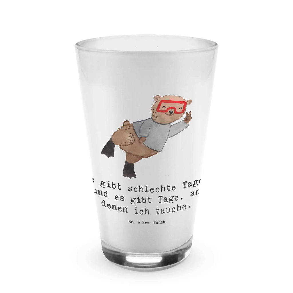 Glas Bär Tauchen Cappuccino Glas, Glas, Cappuccino Tasse, Latte Macchiato, Geschenk, Sport, Sportart, Hobby, Schenken, Danke, Dankeschön, Auszeichnung, Gewinn, Sportler, Tauchen, schnorcheln, Tauchgang, Tauchschule, Diving, Dive