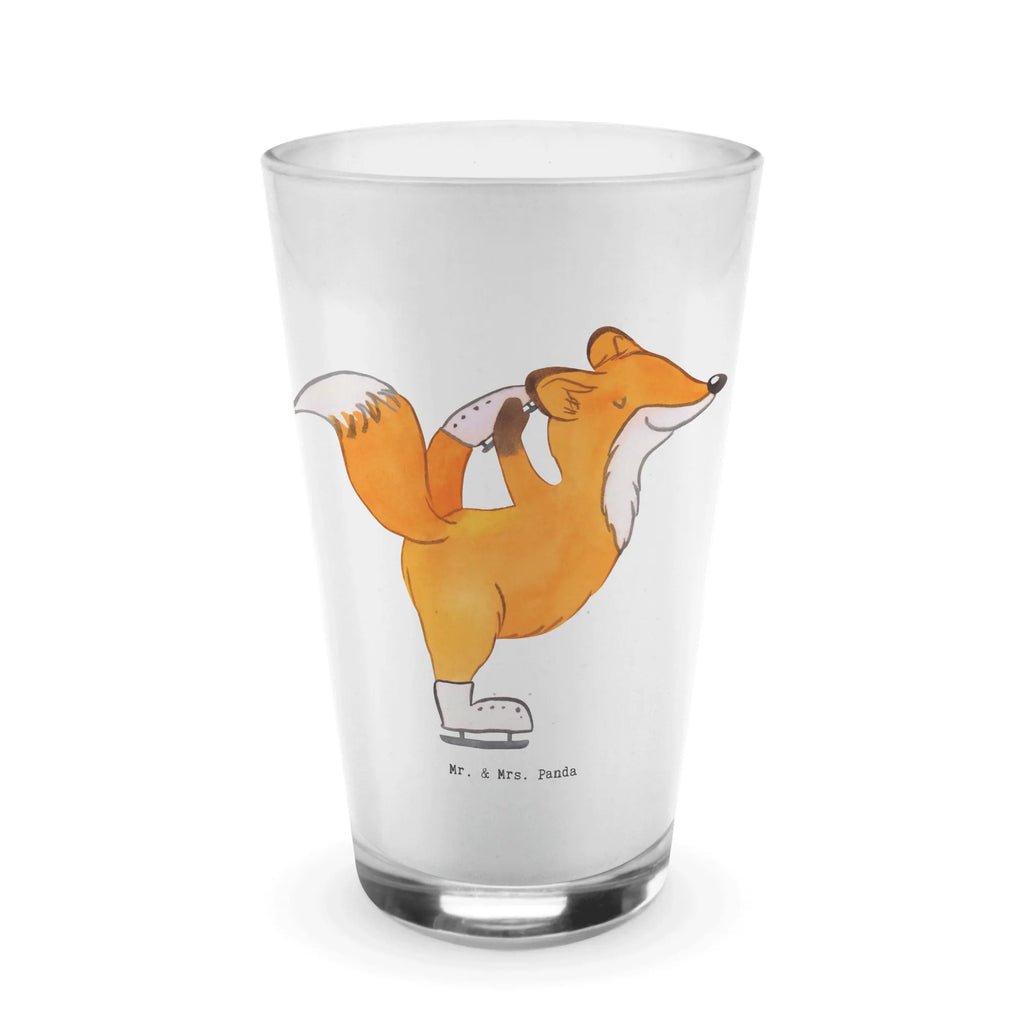 Glas Fuchs Eiskunstläufer Cappuccino Glas, Glas, Cappuccino Tasse, Latte Macchiato, Geschenk, Sport, Sportart, Hobby, Schenken, Danke, Dankeschön, Auszeichnung, Gewinn, Sportler, Eiskunstläufer, Eiskunstläuferin, Eiskunst