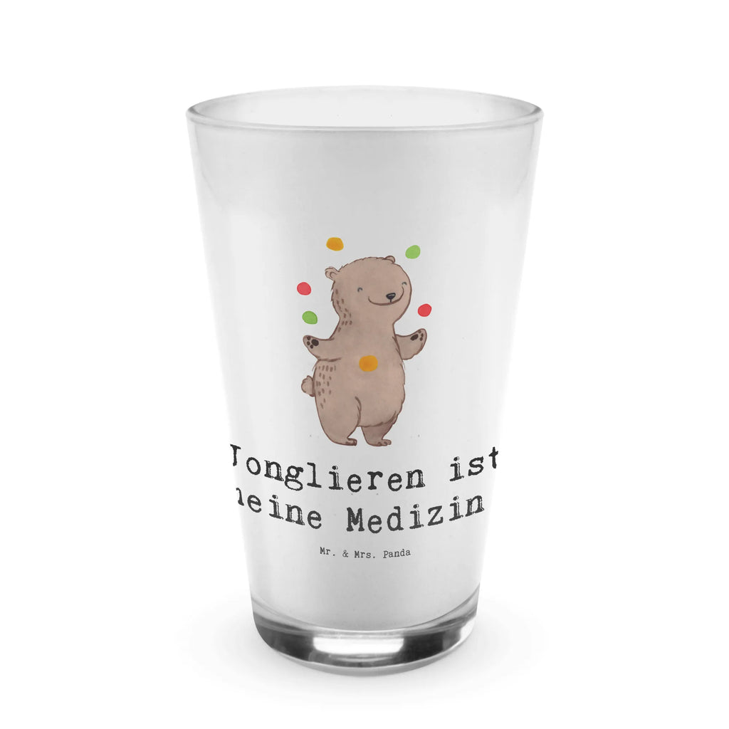 Glas Bär Jonglieren Cappuccino Glas, Glas, Cappuccino Tasse, Latte Macchiato, Geschenk, Sport, Sportart, Hobby, Schenken, Danke, Dankeschön, Auszeichnung, Gewinn, Sportler, Jonglieren, Jongleur, Zirkus, Artistik