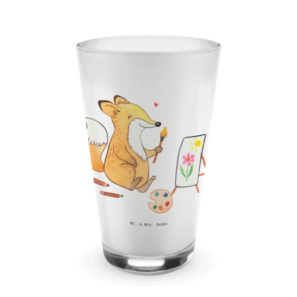 Glas Fuchs  Malen Cappuccino Glas, Glas, Cappuccino Tasse, Latte Macchiato, Geschenk, Sport, Sportart, Hobby, Schenken, Danke, Dankeschön, Auszeichnung, Gewinn, Sportler, Malen, Zeichnen, Hobbyzeichner, Künstler, Künstlerin