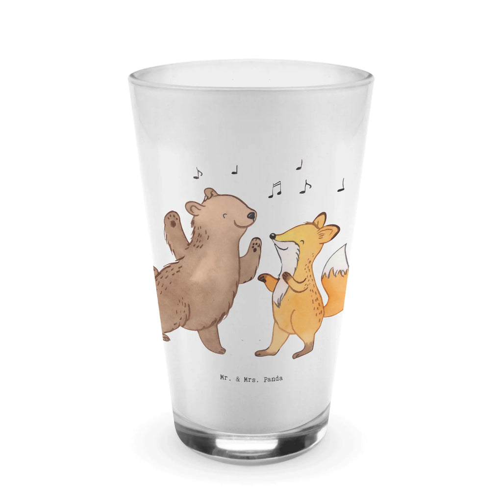 Glas Bär & Fuchs Disco Cappuccino Glas, Glas, Cappuccino Tasse, Latte Macchiato, Geschenk, Sport, Sportart, Hobby, Schenken, Danke, Dankeschön, Auszeichnung, Gewinn, Sportler, Disco, Clubs, Tanzen, Feiern, Clubbing