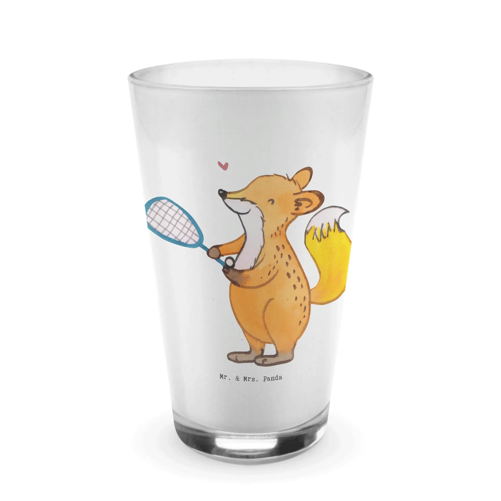 Glas Fuchs Squash spielen Cappuccino Glas, Glas, Cappuccino Tasse, Latte Macchiato, Geschenk, Sport, Sportart, Hobby, Schenken, Danke, Dankeschön, Auszeichnung, Gewinn, Sportler, Squash spielen, Squashhalle, Ballsport