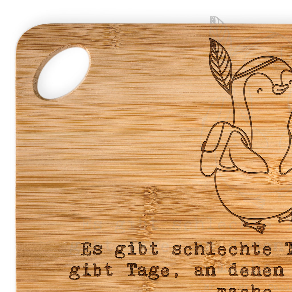 Bambus - Schneidebrett Pinguin Ausflug Schneidebrett, Holzbrett, Küchenbrett, Frühstücksbrett, Hackbrett, Brett, Holzbrettchen, Servierbrett, Geschenk, Sport, Sportart, Hobby, Schenken, Danke, Dankeschön, Auszeichnung, Gewinn, Sportler, Ausflüge machen, reisen, Ausflug, Ausflugsziele