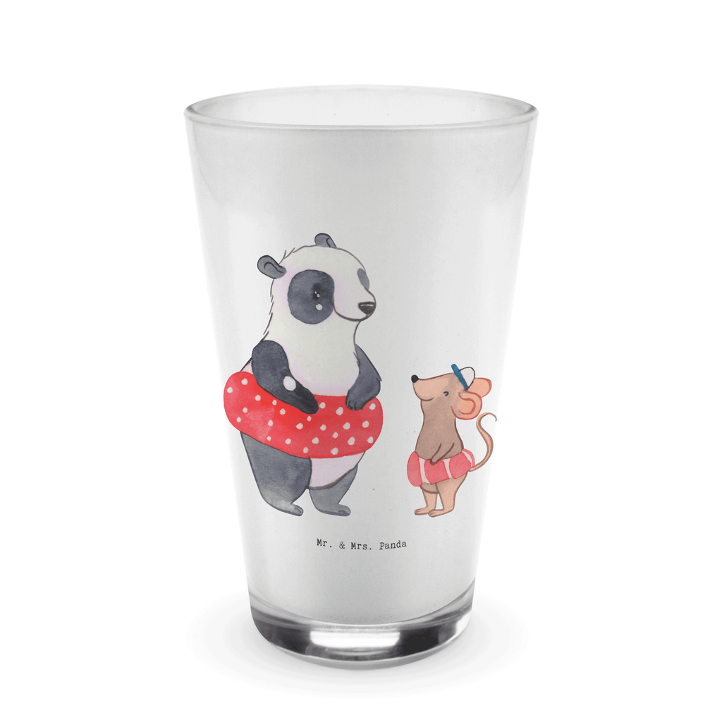 Glas Otter Schwimmen Cappuccino Glas, Glas, Cappuccino Tasse, Latte Macchiato, Geschenk, Sport, Sportart, Hobby, Schenken, Danke, Dankeschön, Auszeichnung, Gewinn, Sportler, Schwimmen, Schwimmkurs, Wassersport