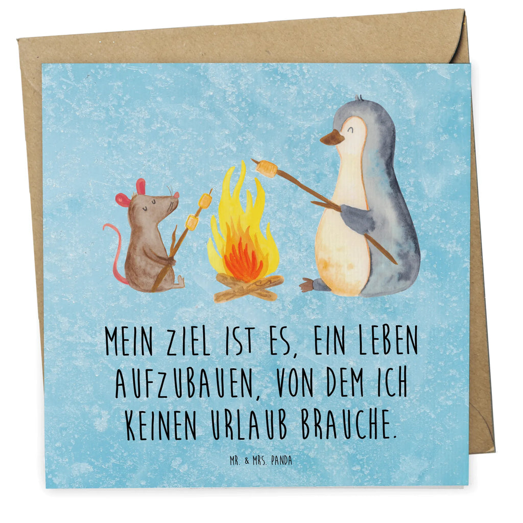 Deluxe Karte Pinguin Lagerfeuer Karte, Grußkarte, Klappkarte, Einladungskarte, Glückwunschkarte, Hochzeitskarte, Geburtstagskarte, Hochwertige Grußkarte, Hochwertige Klappkarte, Pinguin, Maus, Pinguine, Lagerfeuer, Leben, Arbeit, Job, Motivation, Büro, Büroalltag, Lebensspruch, Lebensmotivation, Neustart, Liebe, grillen, Feuer, Marshmallows