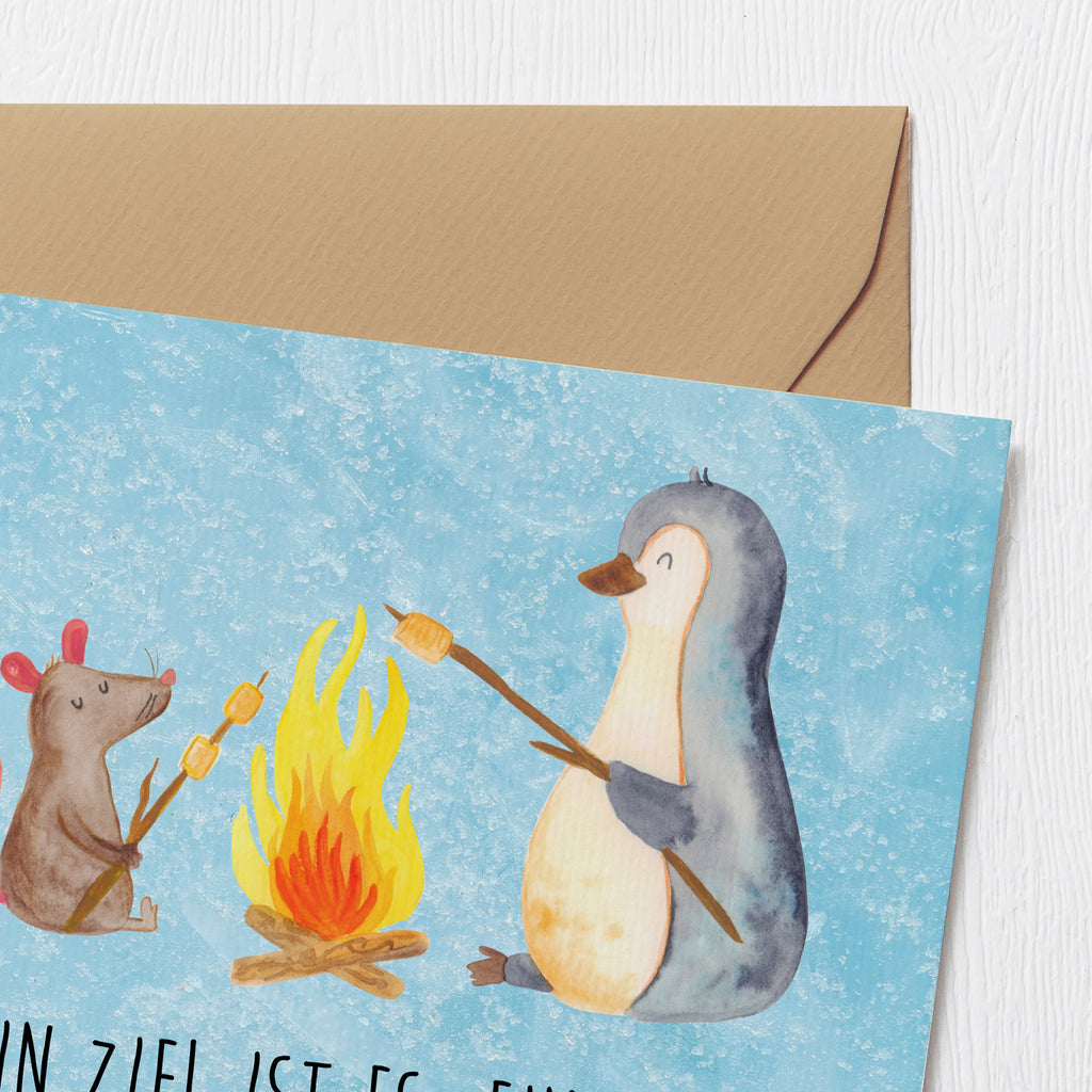 Deluxe Karte Pinguin Lagerfeuer Karte, Grußkarte, Klappkarte, Einladungskarte, Glückwunschkarte, Hochzeitskarte, Geburtstagskarte, Hochwertige Grußkarte, Hochwertige Klappkarte, Pinguin, Maus, Pinguine, Lagerfeuer, Leben, Arbeit, Job, Motivation, Büro, Büroalltag, Lebensspruch, Lebensmotivation, Neustart, Liebe, grillen, Feuer, Marshmallows