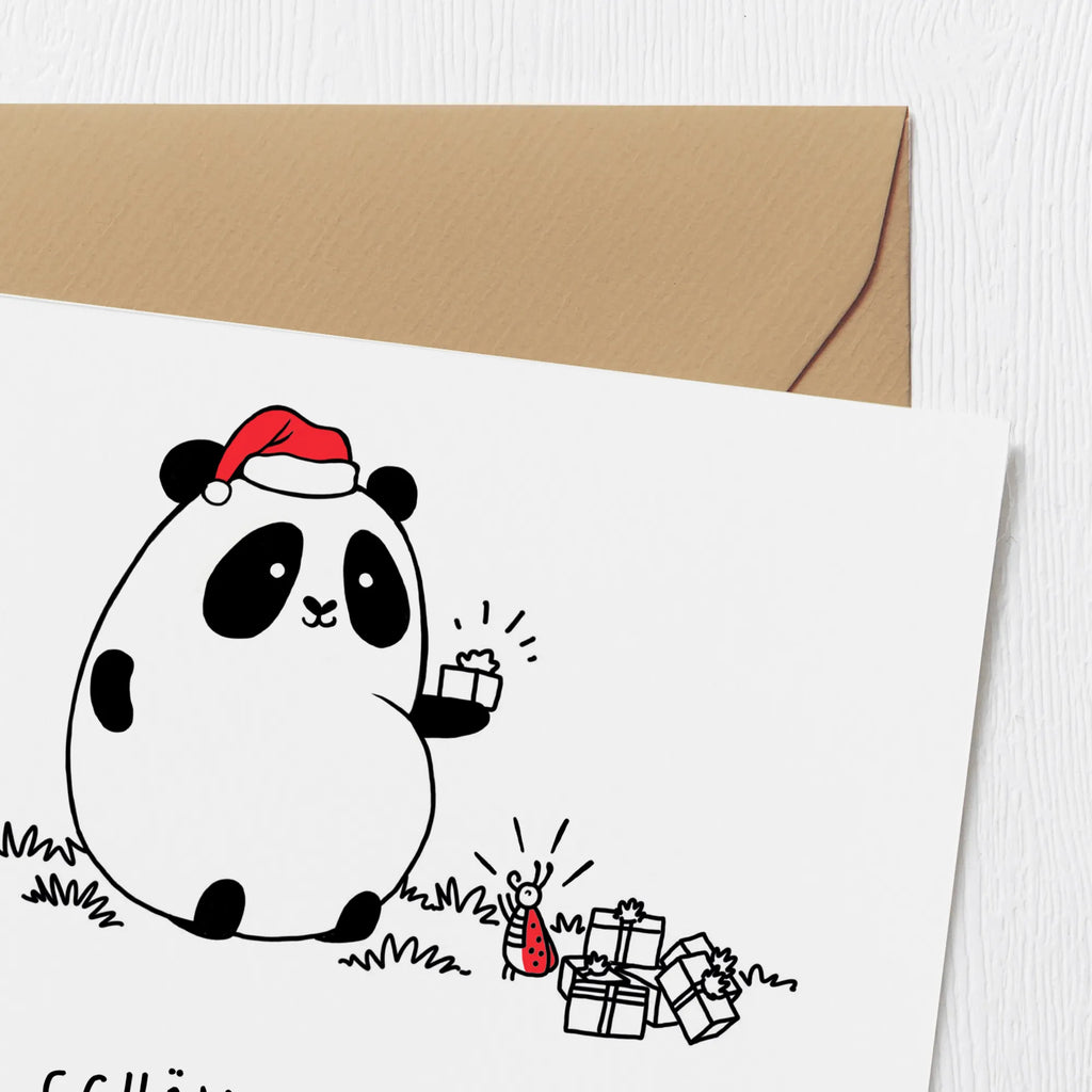 Deluxe Karte Panda Weihnachtsgeschenk Karte, Grußkarte, Klappkarte, Einladungskarte, Glückwunschkarte, Hochzeitskarte, Geburtstagskarte, Hochwertige Grußkarte, Hochwertige Klappkarte