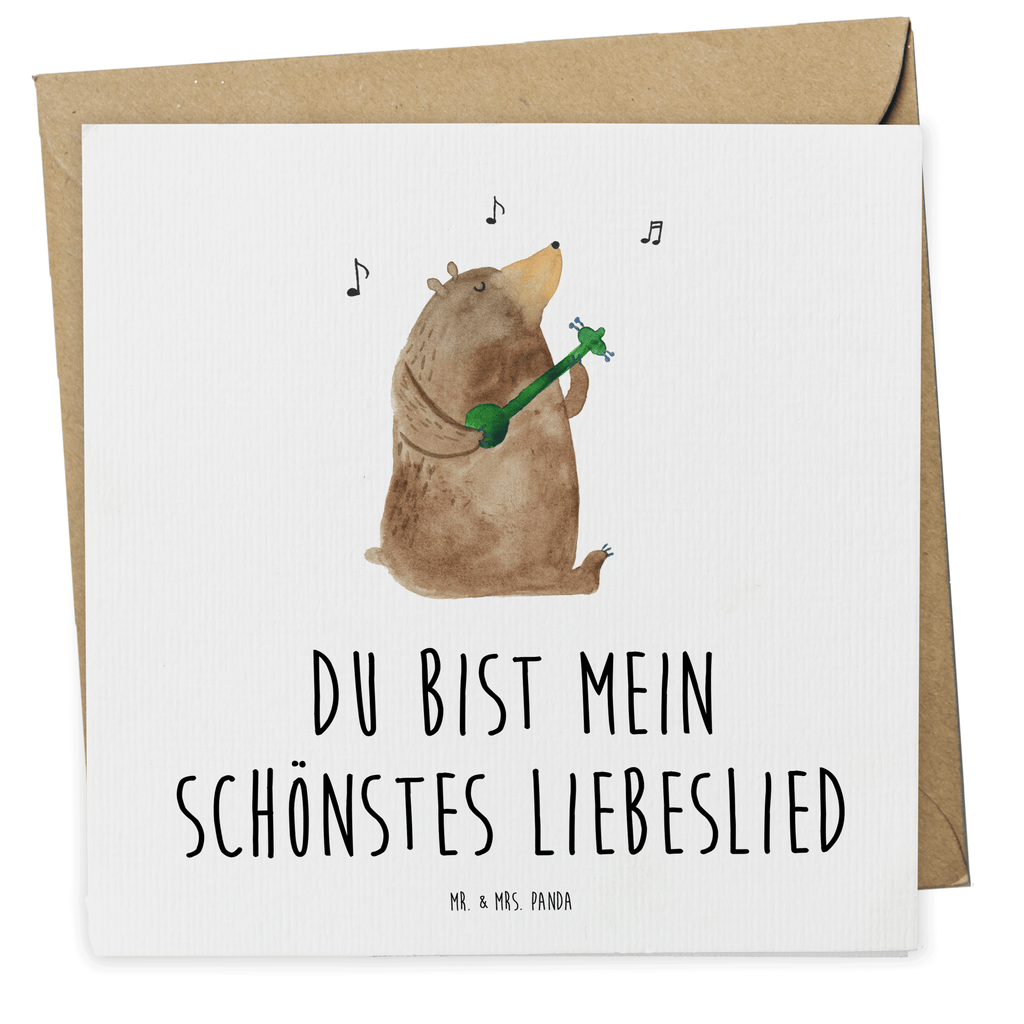 Deluxe Karte Bär Lied Karte, Grußkarte, Klappkarte, Einladungskarte, Glückwunschkarte, Hochzeitskarte, Geburtstagskarte, Hochwertige Grußkarte, Hochwertige Klappkarte, Bär, Teddy, Teddybär, Bärchen, Bear, Liebeslied, Lied, Song, Valentinstag, Valentine, Geschenk, Partner, Liebe, Freundin, Frau, Herz, Spruch