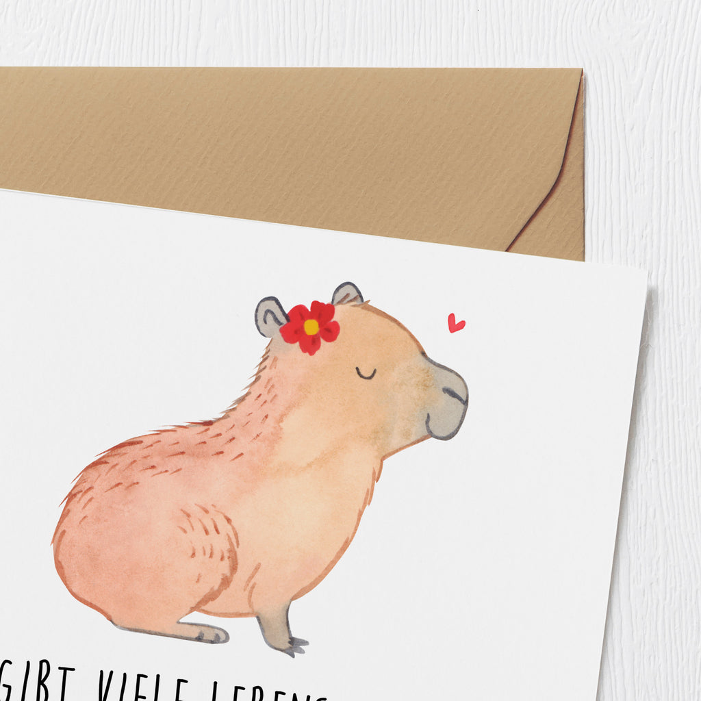Deluxe Karte Capybara Blume Karte, Grußkarte, Klappkarte, Einladungskarte, Glückwunschkarte, Hochzeitskarte, Geburtstagskarte, Hochwertige Grußkarte, Hochwertige Klappkarte, Tiermotive, Gute Laune, lustige Sprüche, Tiere, Capybara