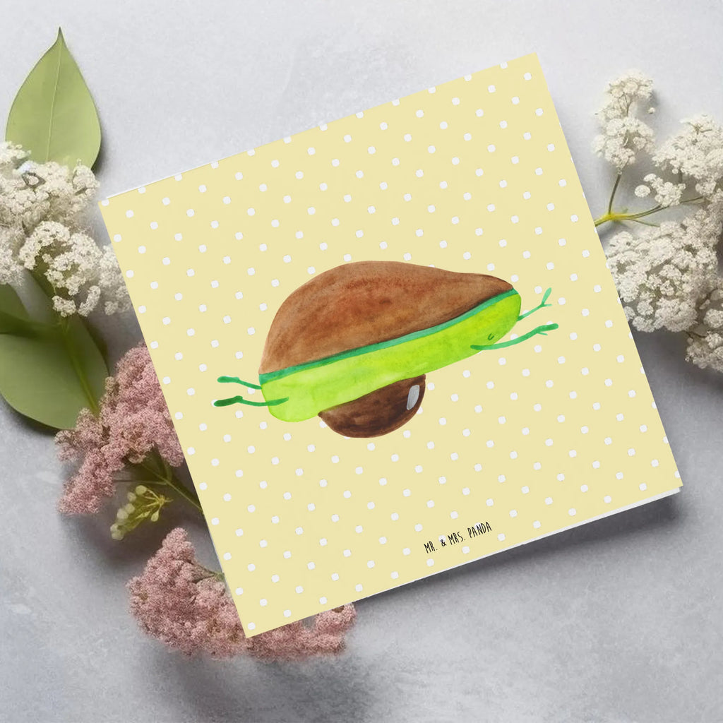 Deluxe Karte Avocado Yoga Karte, Grußkarte, Klappkarte, Einladungskarte, Glückwunschkarte, Hochzeitskarte, Geburtstagskarte, Hochwertige Grußkarte, Hochwertige Klappkarte, Avocado, Veggie, Vegan, Gesund, Avocado Yoga Vegan