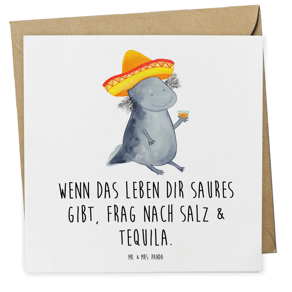 Deluxe Karte Axolotl Tequila Karte, Grußkarte, Klappkarte, Einladungskarte, Glückwunschkarte, Hochzeitskarte, Geburtstagskarte, Hochwertige Grußkarte, Hochwertige Klappkarte, Axolotl, Molch, Mexico, Mexiko, Sombrero, Zitrone, Tequila, Motivation, Spruch, Schwanzlurch, Lurch, Lurche, Axolot, Feuerdrache, Feuersalamander