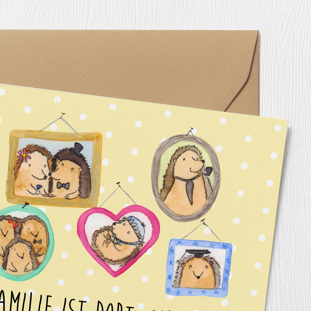 Deluxe Karte Igel Familie Karte, Grußkarte, Klappkarte, Einladungskarte, Glückwunschkarte, Hochzeitskarte, Geburtstagskarte, Hochwertige Grußkarte, Hochwertige Klappkarte, Familie, Vatertag, Muttertag, Bruder, Schwester, Mama, Papa, Oma, Opa, Liebe, Igel, Bilder, Zusammenhalt, Glück