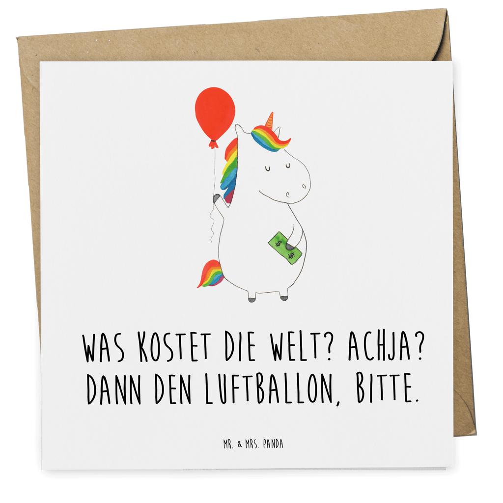 Deluxe Karte Einhorn Luftballon Karte, Grußkarte, Klappkarte, Einladungskarte, Glückwunschkarte, Hochzeitskarte, Geburtstagskarte, Hochwertige Grußkarte, Hochwertige Klappkarte, Einhorn, Einhörner, Einhorn Deko, Pegasus, Unicorn, Luftballon, Geld, Lebenslust, Freude, Geschenk, Freundin