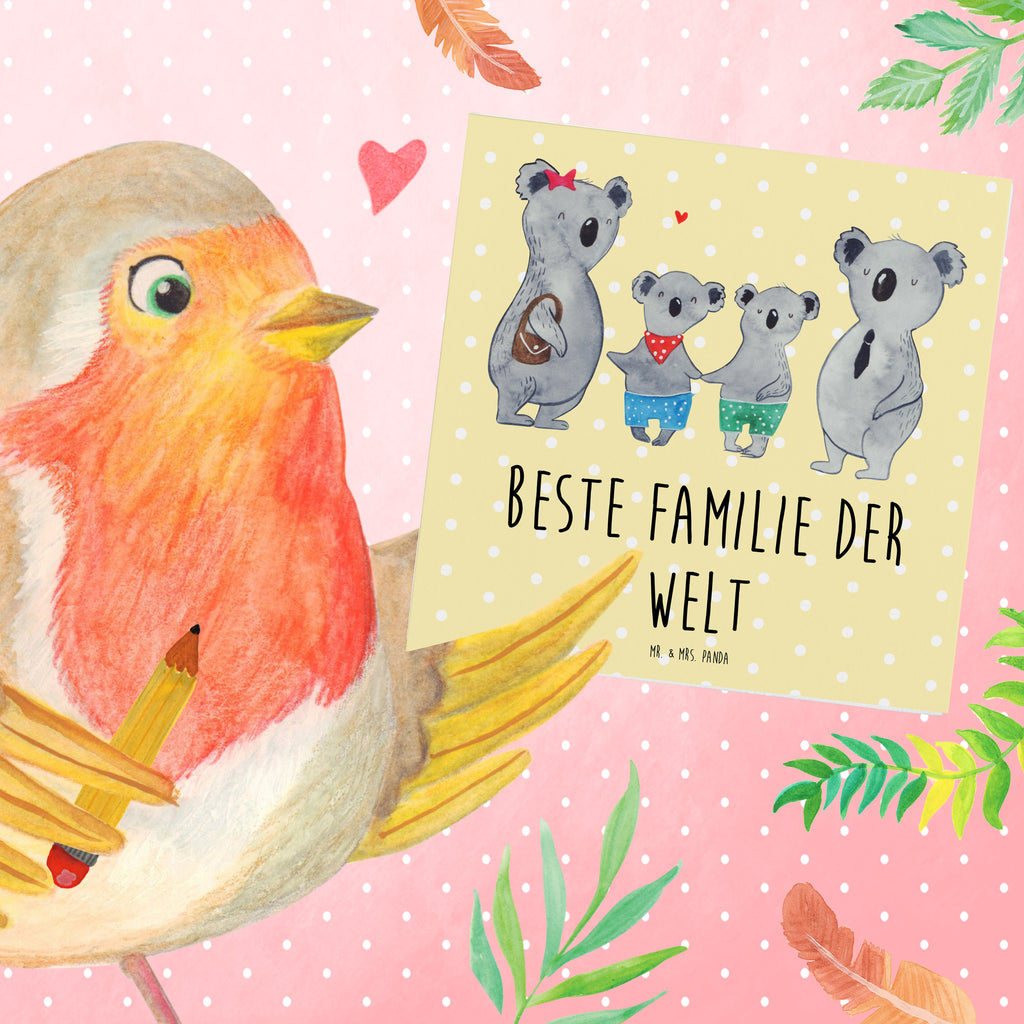 Deluxe Karte Koala Familie zwei Karte, Grußkarte, Klappkarte, Einladungskarte, Glückwunschkarte, Hochzeitskarte, Geburtstagskarte, Hochwertige Grußkarte, Hochwertige Klappkarte, Familie, Vatertag, Muttertag, Bruder, Schwester, Mama, Papa, Oma, Opa, Koala, Koalabär, beste Familie, Familienzeit, Familienleben, Koalafamilie, Lieblingsfamilie