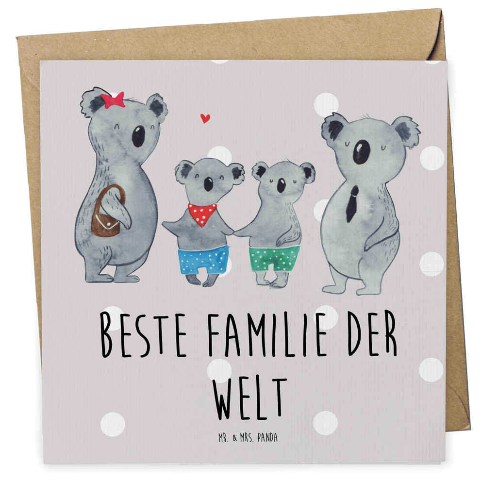 Deluxe Karte Koala Familie zwei Karte, Grußkarte, Klappkarte, Einladungskarte, Glückwunschkarte, Hochzeitskarte, Geburtstagskarte, Hochwertige Grußkarte, Hochwertige Klappkarte, Familie, Vatertag, Muttertag, Bruder, Schwester, Mama, Papa, Oma, Opa, Koala, Koalabär, beste Familie, Familienzeit, Familienleben, Koalafamilie, Lieblingsfamilie