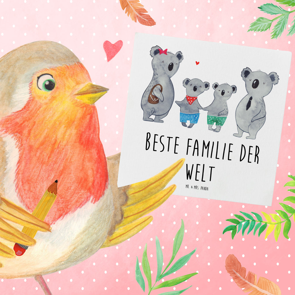 Deluxe Karte Koala Familie zwei Karte, Grußkarte, Klappkarte, Einladungskarte, Glückwunschkarte, Hochzeitskarte, Geburtstagskarte, Hochwertige Grußkarte, Hochwertige Klappkarte, Familie, Vatertag, Muttertag, Bruder, Schwester, Mama, Papa, Oma, Opa, Koala, Koalabär, beste Familie, Familienzeit, Familienleben, Koalafamilie, Lieblingsfamilie