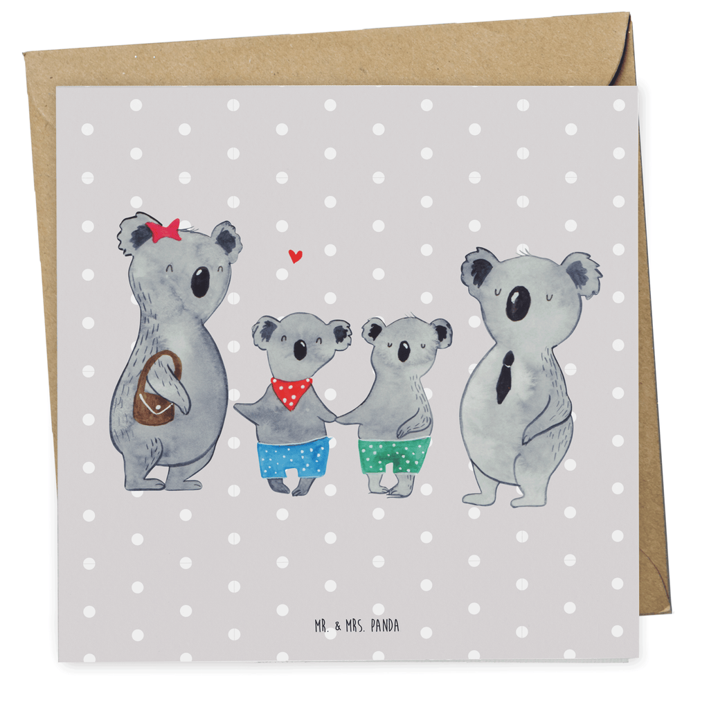 Deluxe Karte Koala Familie zwei Karte, Grußkarte, Klappkarte, Einladungskarte, Glückwunschkarte, Hochzeitskarte, Geburtstagskarte, Hochwertige Grußkarte, Hochwertige Klappkarte, Familie, Vatertag, Muttertag, Bruder, Schwester, Mama, Papa, Oma, Opa, Koala, Koalabär, beste Familie, Familienzeit, Familienleben, Koalafamilie, Lieblingsfamilie